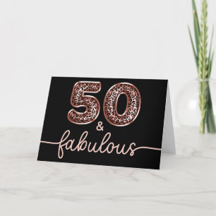 Carte Rose Gold Léopard Glam Noir 50 et Fabuleux