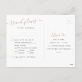 Carte rose Gold Light Rose World Map Heart RSVP Po (Dos)