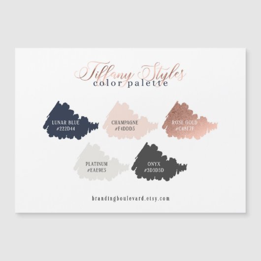 Carte rose Gold Marine Blue & Pink Color Palette (Devant)
