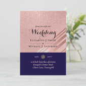 Carte Rose Gold Marine Parties scintillant bleue Foil L (Debout devant)