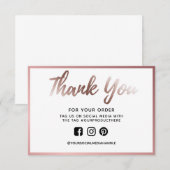 Carte Rose Gold Merci de l'huile d'olive (Devant / Derrière)