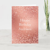 Carte Rose Gold Pailleté Anniversaire (Devant)