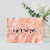 Carte Rose Gold Parties scintillant Certificat cadeau d' (Debout devant)