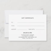 Carte Rose Gold Parties scintillant Certificat cadeau d' (Dos)