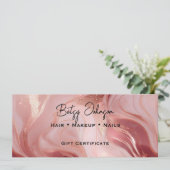 Carte rose Gold Parties scintillant chèque cadeau (Debout devant)