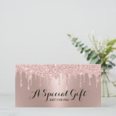 Carte Rose Gold Parties scintillant Drives Salon Certifi (Debout devant)