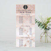 Carte Rose Gold Parties scintillant Marbre Logo Salon Pr (Debout devant)