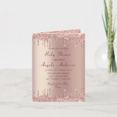 Carte Rose Gold Parties scintillant Votre bébé fille dou (Devant)