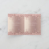 Carte Rose Gold Parties scintillant Votre bébé fille dou (Intérieur)