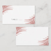 Carte rose Gold Pink Palm Feuille Tropical Place C (Devant / Derrière)