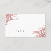 Carte rose Gold Pink Palm Feuille Tropical Place C (Devant)