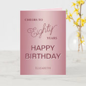 Carte Rose Gold Quatre-Vingts Ans (Fleur jaune)