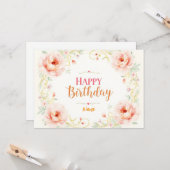 Carte Rose Gold Romantique Script (Devant/Arrière en situation)