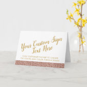 Carte Rose Gold Rose Pailleté Mariage Fête sur mesure Te (Fleur jaune)