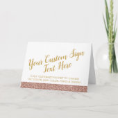 Carte Rose Gold Rose Pailleté Mariage Fête sur mesure Te (Devant)