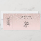 Carte Rose Gold Rose Parties scintillant chèque chèque c (Dos)