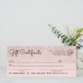 Carte Rose Gold Rose Parties scintillant chèque chèque c (Debout devant)