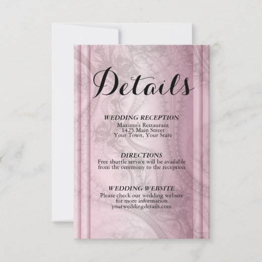 Carte rose Gold Rsvp (Devant)