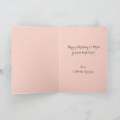 Carte Rose Gold Sequin Photo Collage Happy Birthday Card (Intérieur)