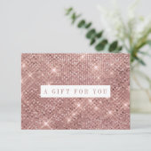 Carte Rose Gold Shimmer Marble Certificat cadeau (Debout devant)