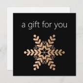 Carte Rose Gold Snowflake certificat cadeau de vacances (Devant / Derrière)