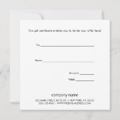 Carte Rose Gold Snowflake certificat cadeau de vacances (Dos)