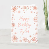Carte Rose Gold Snowflakes Joyeux anniversaire (Devant)