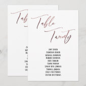 Carte Rose Gold Table de l'écriture manuscrite Vingt Siè (Devant / Derrière)