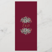 Carte Rose gothique Merci Mariage Floral (Dos)