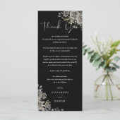 Carte Rose gothique Merci Mariage Floral (Debout devant)