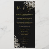Carte Rose gothique Merci Mariage Floral (Devant)