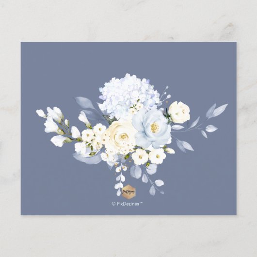 Carte Rose H2 Blue Hydrangea Cream Recam Card (Dos)