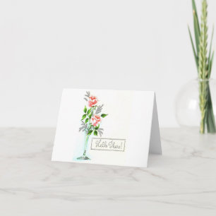 Carte Rose Hello vintage