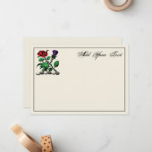 Carte Rose héraldique et couleur crête de chardon (Devant/Arrière en situation)