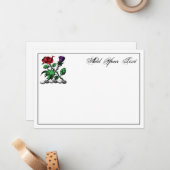 Carte Rose héraldique et couleur crête de chardon (Devant/Arrière en situation)