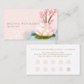 Carte rose holistique de fidélité de spa de beauté (Devant / Derrière)
