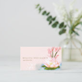 Carte rose holistique de fidélité de spa de beauté (Debout devant)