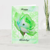 Carte Rose irlandais vert et anniversaire ! (Devant)