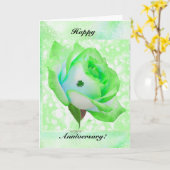 Carte Rose irlandais vert et anniversaire 2 (Fleur jaune)
