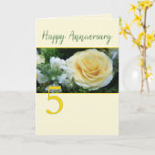 Carte Rose jaune 5e anniversaire Mariage (Fleur jaune)