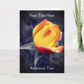 Carte Rose jaune bourgeon noir et blanc photo personnali (Devant)