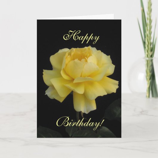 Carte Rose jaune d'anniversaire (Devant)