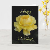Carte Rose jaune d'anniversaire (Fleur jaune)