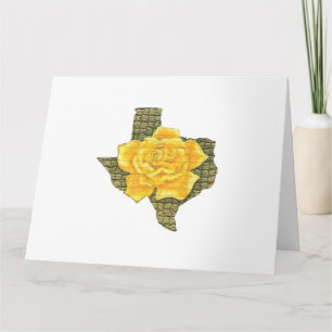 Carte Rose Jaune Du Texas Motif Flower