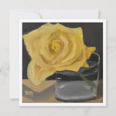 Carte Rose jaune en verre (Devant)