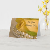Carte Rose jaune et perles Blended Family Mariage (Fleur jaune)