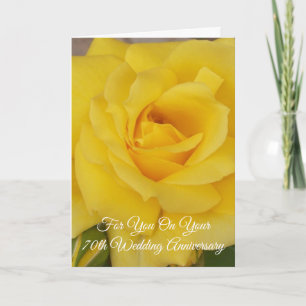 Carte Rose jaune Personnalisé 70e anniversaire de Mariag