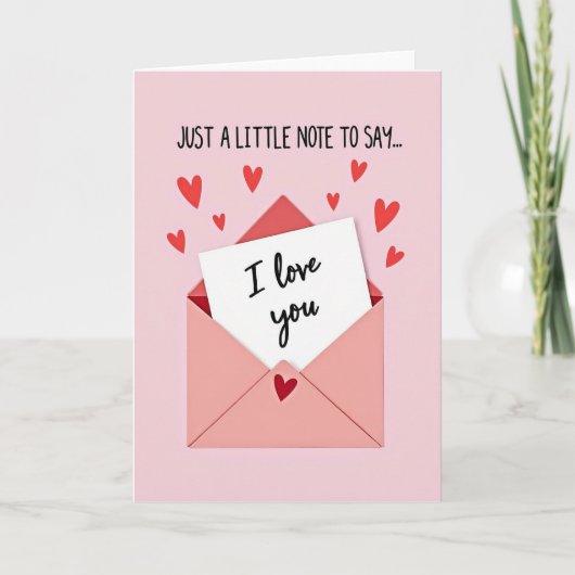 Carte rose Je t'aime (Devant)