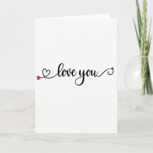 Carte rose Je t'aime cœur