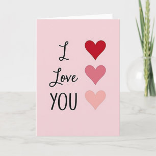 Carte Rose Je T'Aime Coeurs